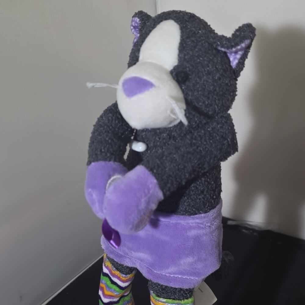 Scentsy Buddy Sidekick Cat Plush Stuffed Animal Purple Skirt Gray k1